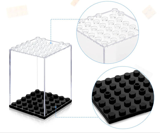 LEGO MINI FIGURE MINIFIGURE DISPLAY CASE STACKABLE SINGLE ZOOMED DETAILS