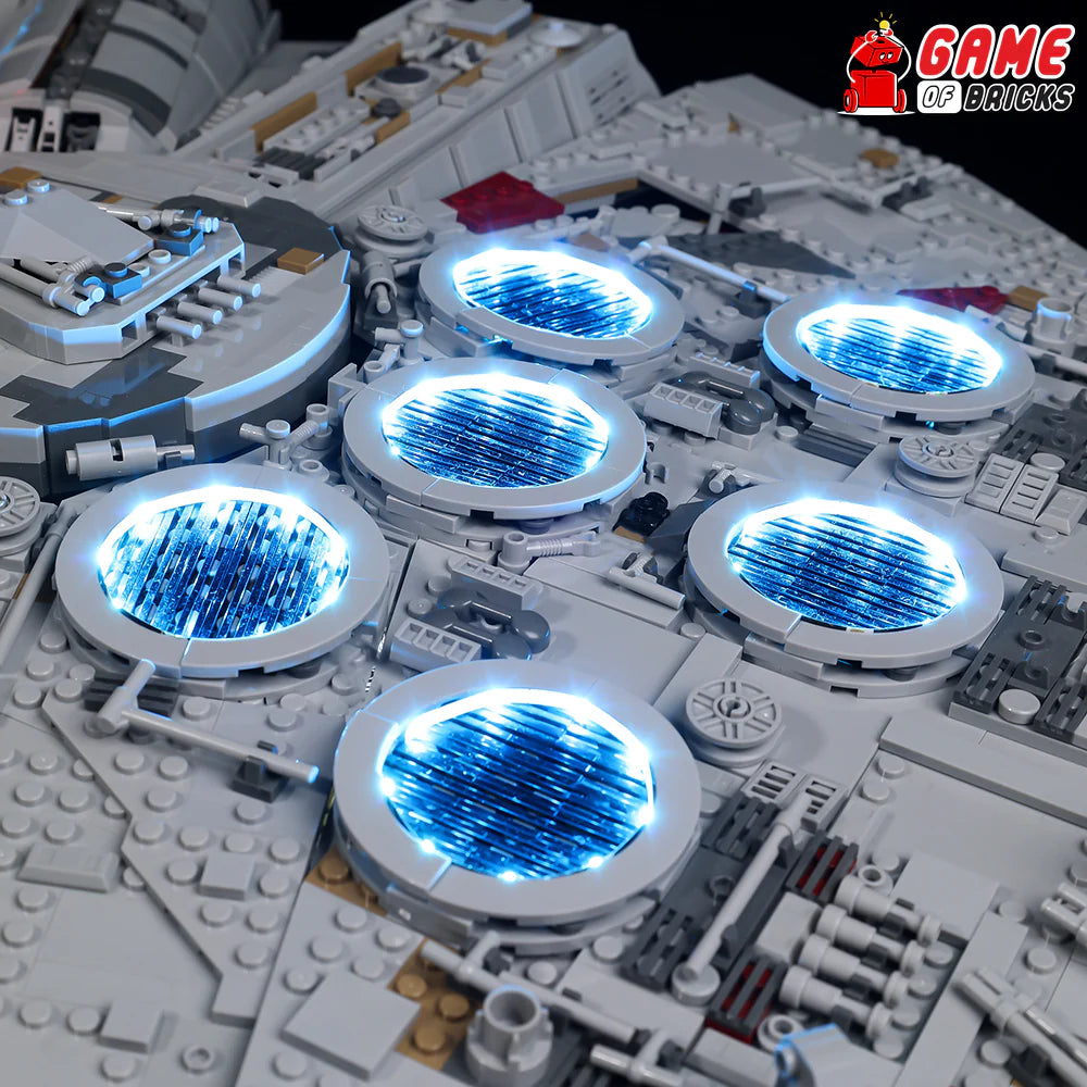 Light Kit for LEGO Millenium Falcon 75192 lights close up