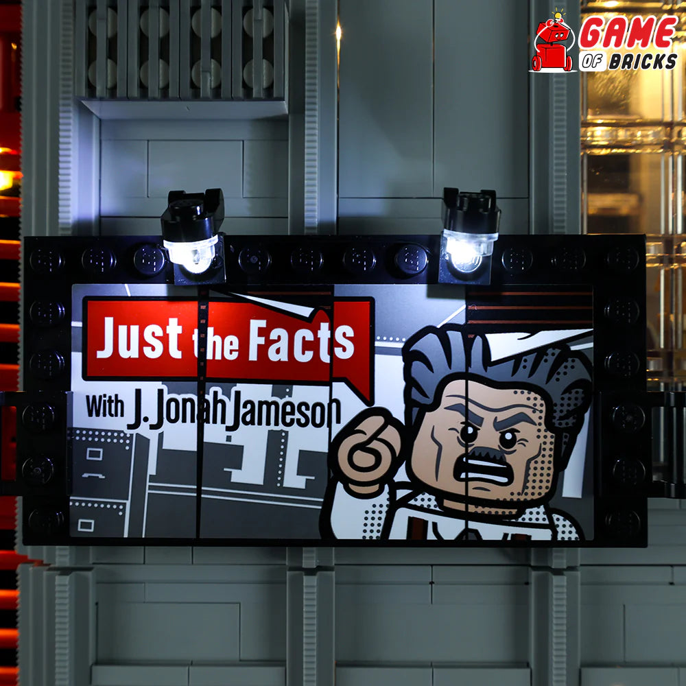 LED light kit for LEGO® Daily Bugle (76178) just the facts logo