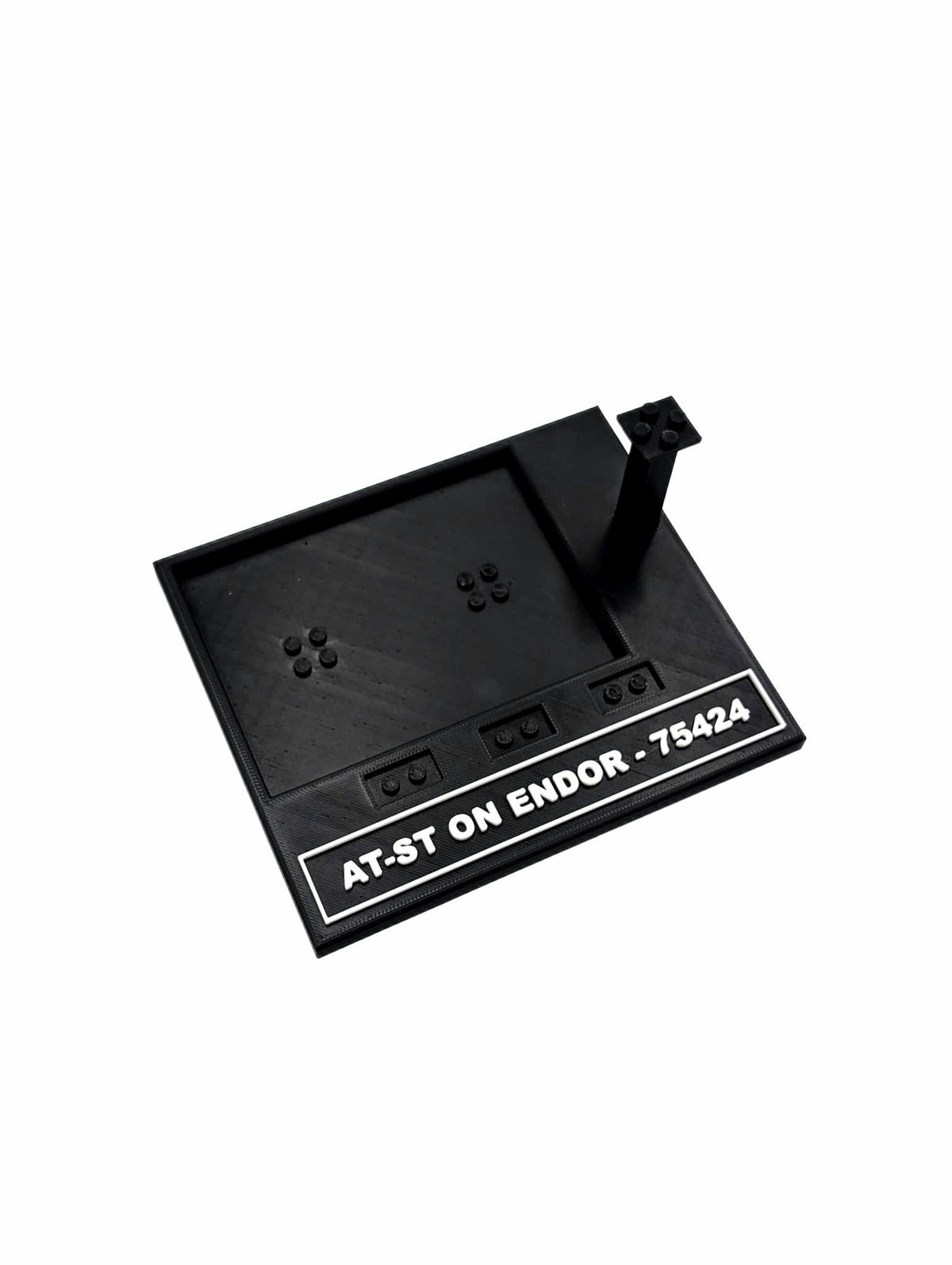 Black display stand for LEGO® Star Wars AT-ST Attack on Endor 75424, alternate view