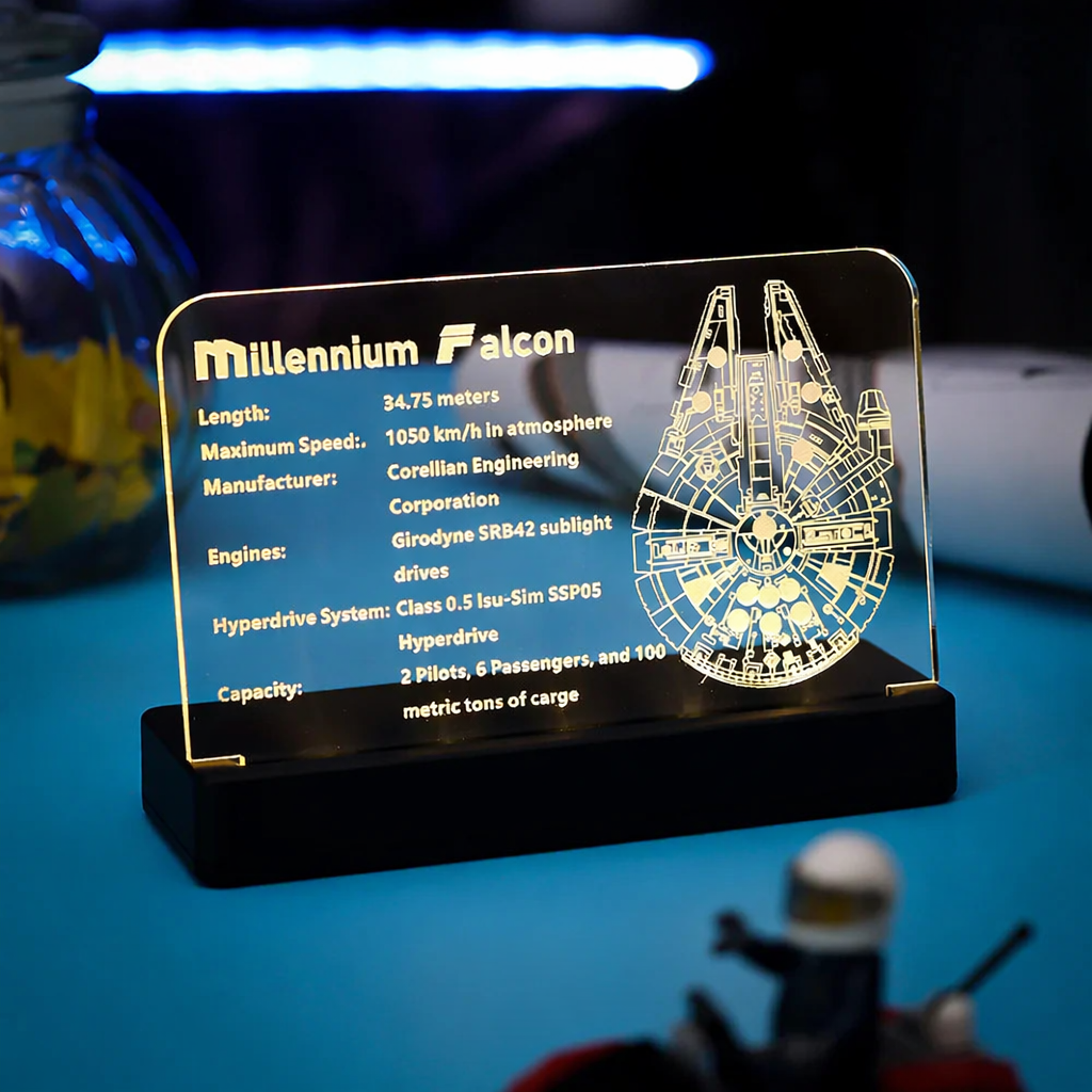 LED Nameplate for LEGO® Millennium Falcon Sets (75192/75257)
