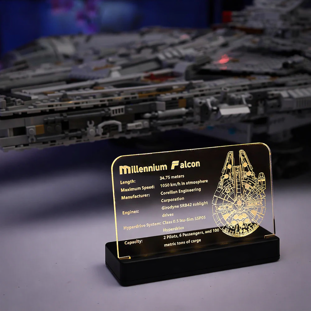 LED Nameplate for LEGO® Millennium Falcon Sets (75192/75257)