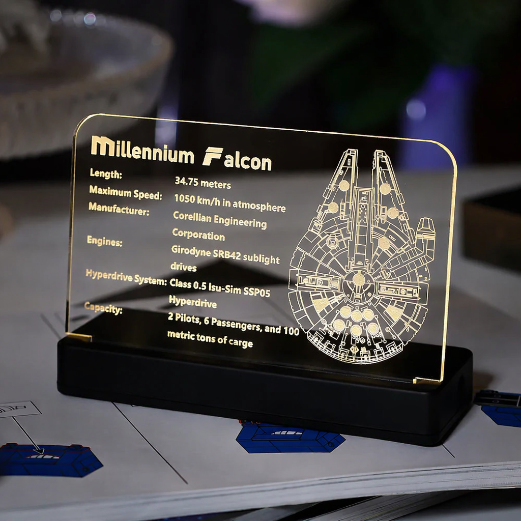 LED Nameplate for LEGO® Millennium Falcon Sets (75192/75257)