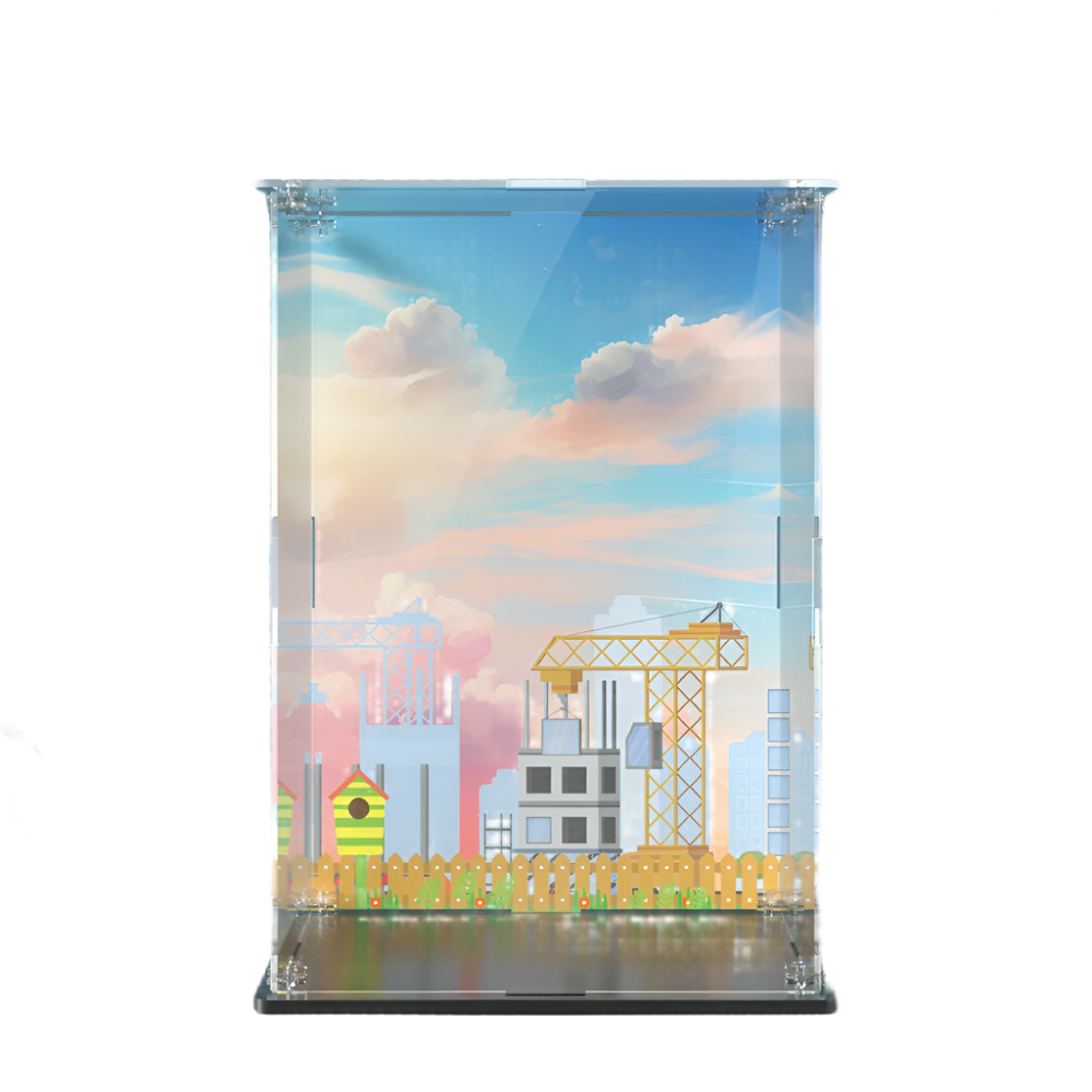 UP LEGO DISPLAY CASE WITH BACKGROUND